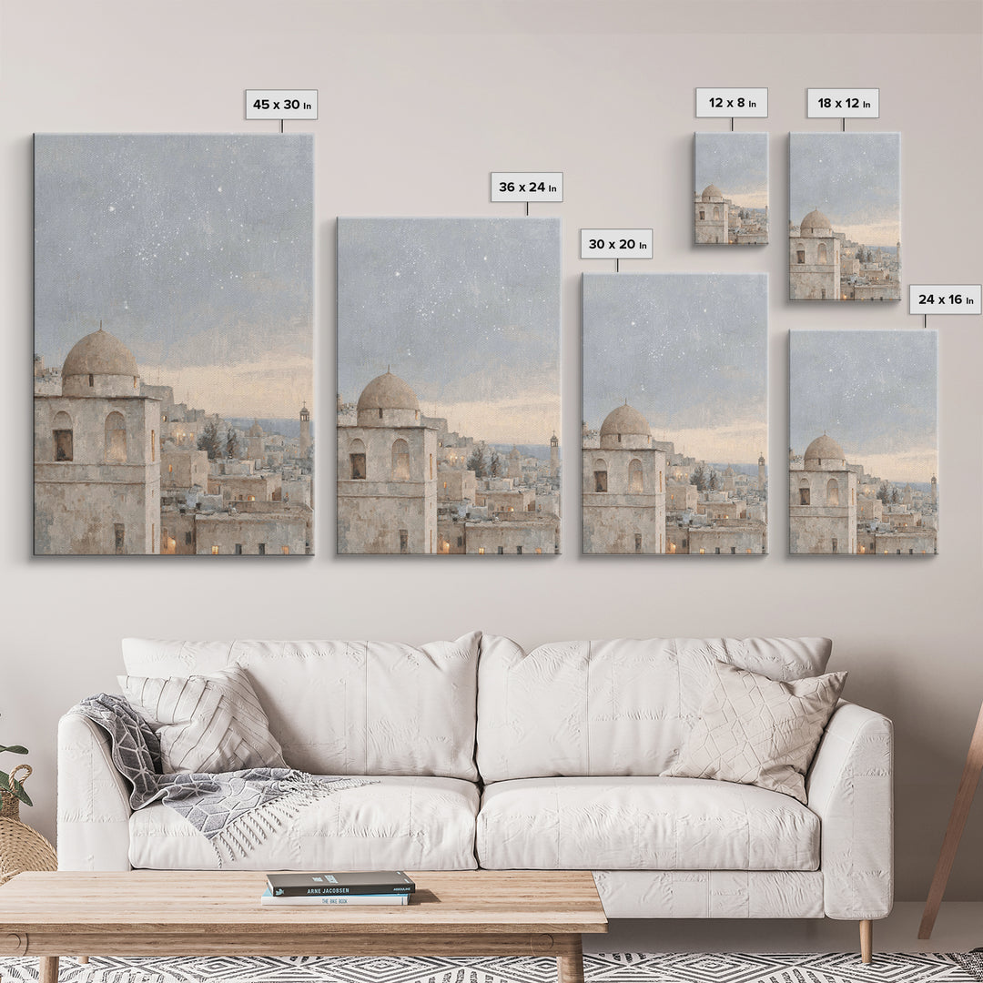 Star of Promise – Framed Canvas Print – Christian Art Canvas – Christmas Wall Art – Christian Christmas Art – Vintage Christian Painting –