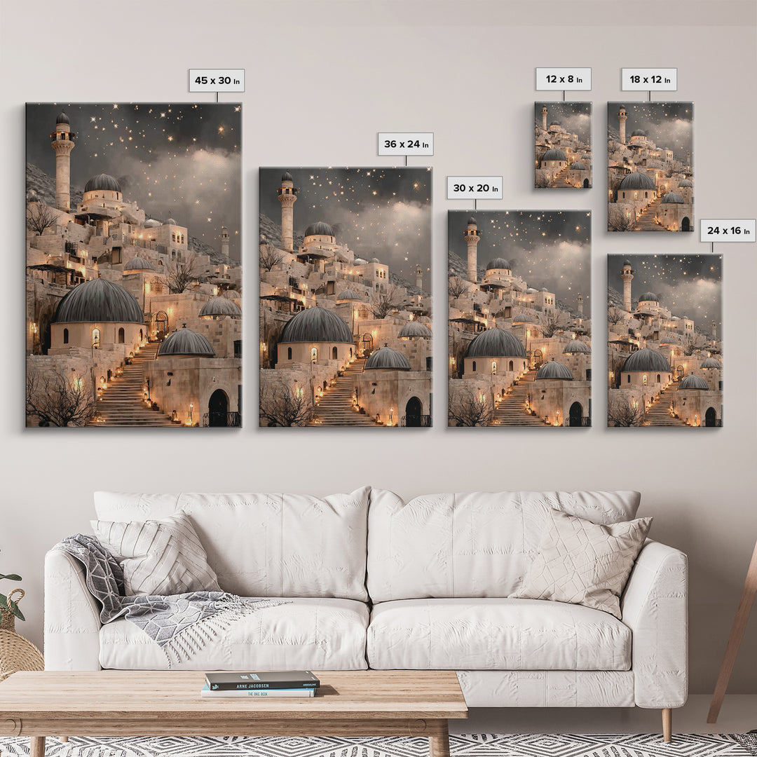 City of Light – Framed Canvas Print – Christmas Art Framed – Christian Wall Art – Christian Art Canvas – Christian Christmas Art – Retro Ch