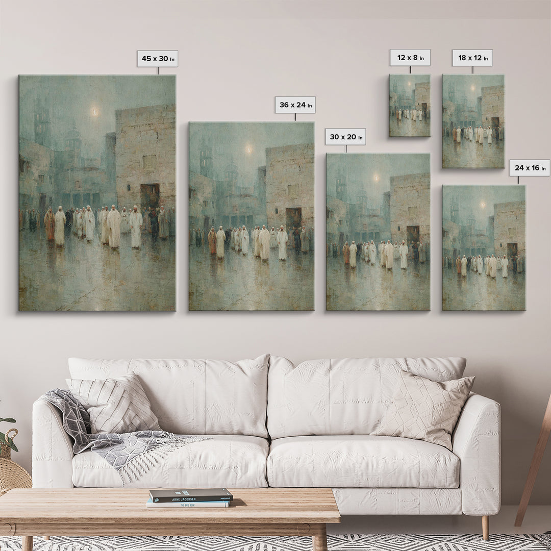Desert Gathering – Framed Canvas Print – Christian Wall Art – Christian Art Canvas – Christmas Art – Jesus Painting – Christian Decor