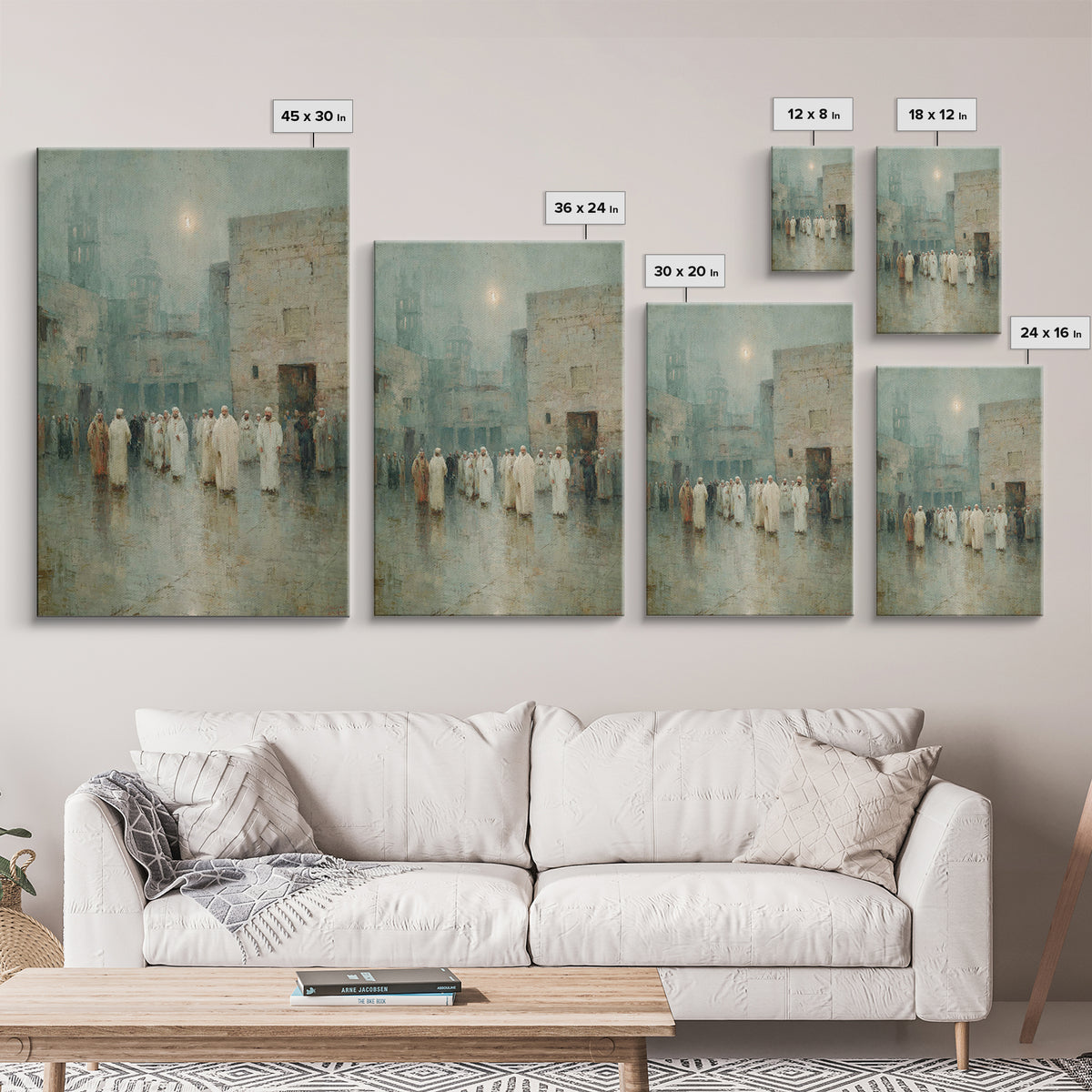 Desert Gathering – Framed Canvas Print – Christian Wall Art – Christian Art Canvas – Christmas Art – Jesus Painting – Christian Decor