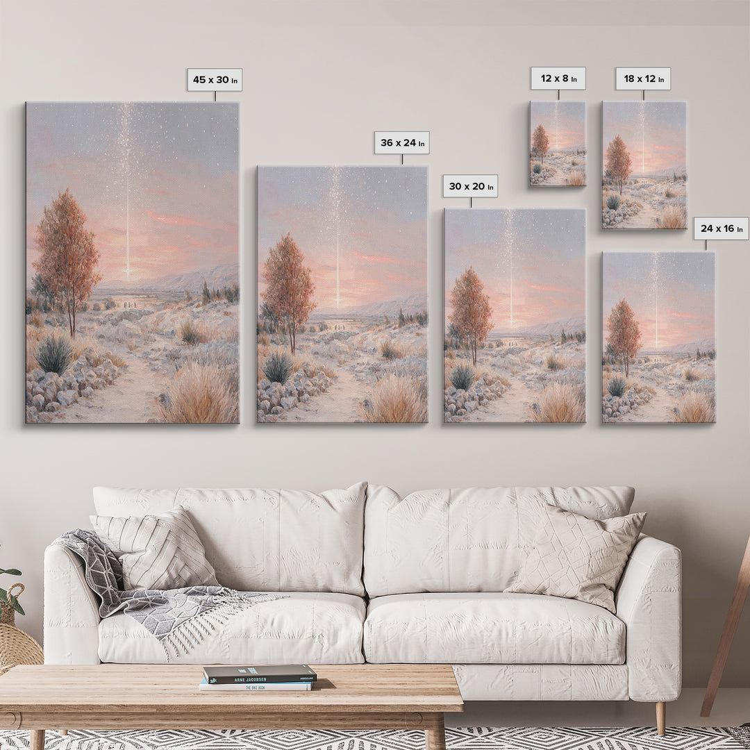 Starfall Journey – Framed Canvas Print – Christian Art Canvas – Christian Painting – Christmas Art – Modern Christian Art – Christian Wall