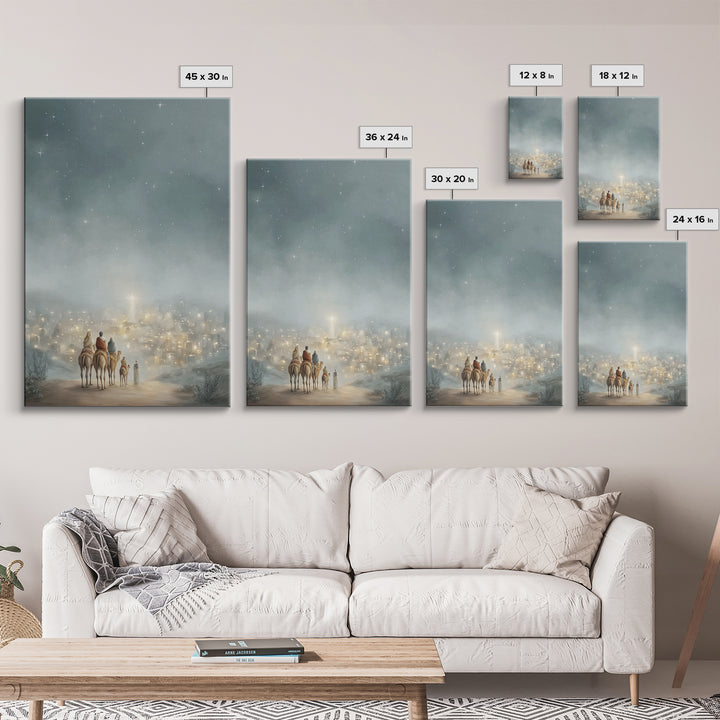City Of Light – Framed Canvas Print – Christmas Wall Art – Christian Christmas Art – Christian Art Canvas – Jesus Painting – Christian Deco