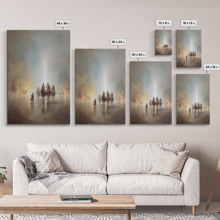 Mystic Pilgrims – Framed Canvas Print – Christian Art – Christmas Art Prints – Christian Wall Art – Jesus Christmas Art – Christian Canvas