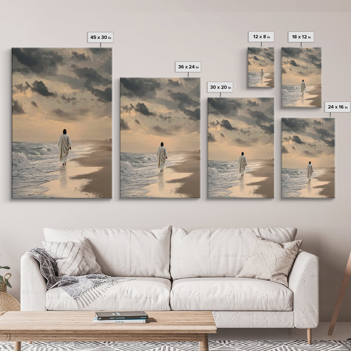 Still Waters – Framed Canvas Print – Christian Wall Art – Christian Art Canvas – Jesus Painting – Minimalist Christian Art – Christian Chri