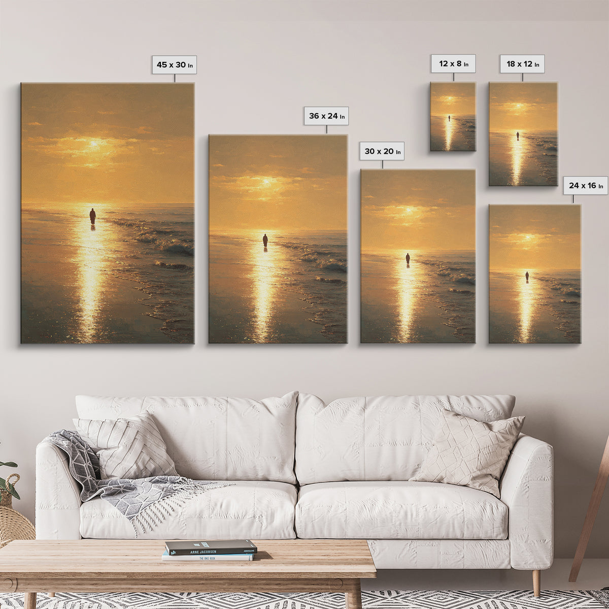 Golden Tide – Framed Canvas Print – Christian Art Canvas – Christian Painting – Jesus Painting – Christian Wall Art – Christian Christmas A