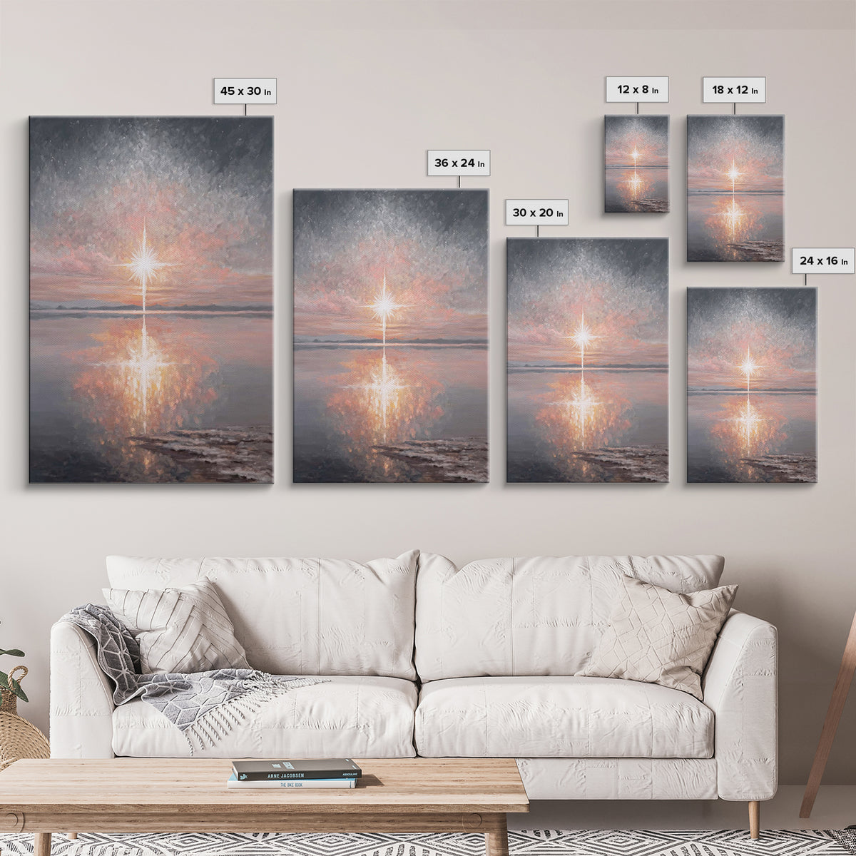 Dawn Of Salvation | Framed Canvas Print | Christian Christmas Art | Christian Art Canvas | Christian Wall Art | Modern Christian Art | Chri