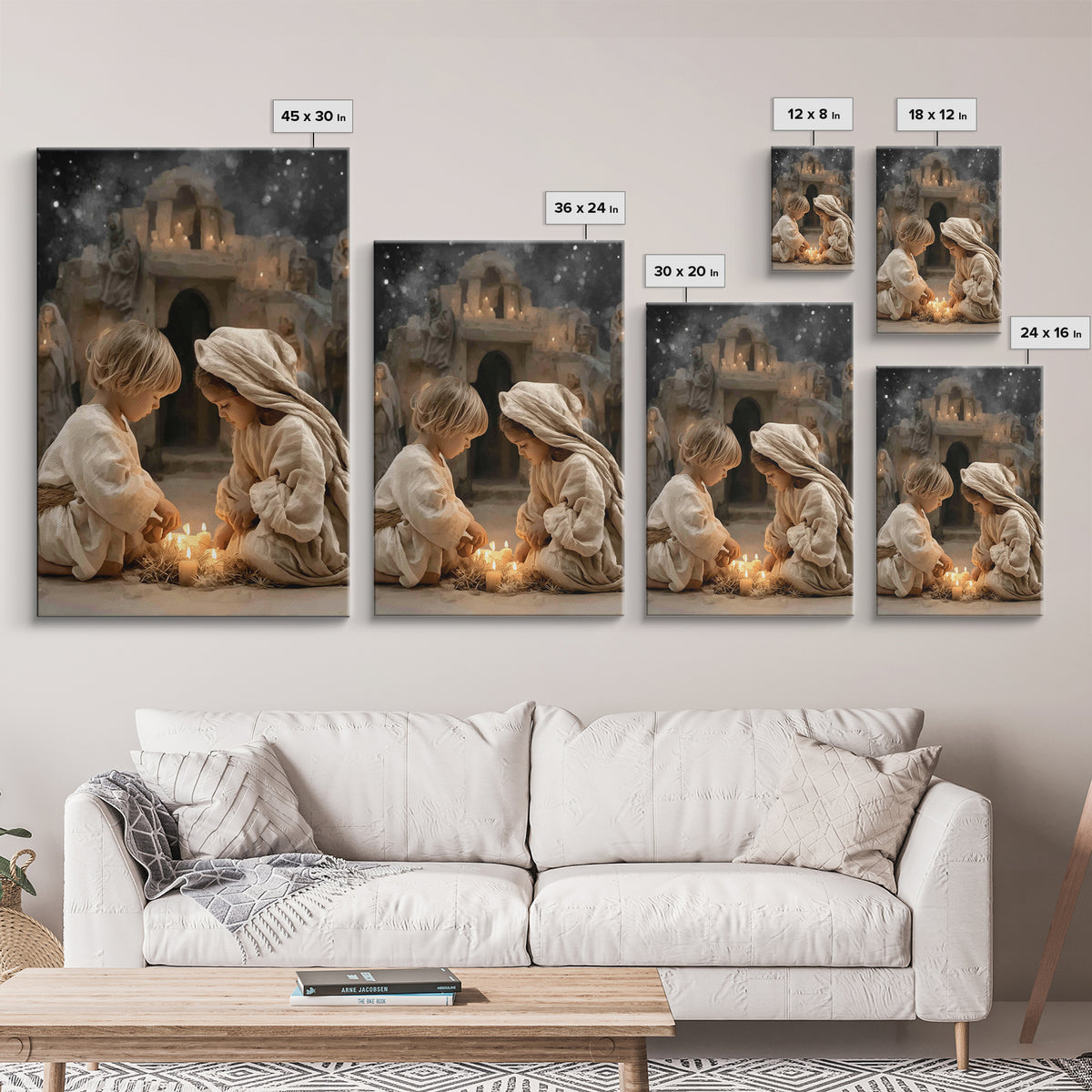 Holy Night Prayer – Framed Canvas Print – Christian Art Canvas – Christian Christmas Decor – Jesus Christmas Art – Christmas Art Prints – C