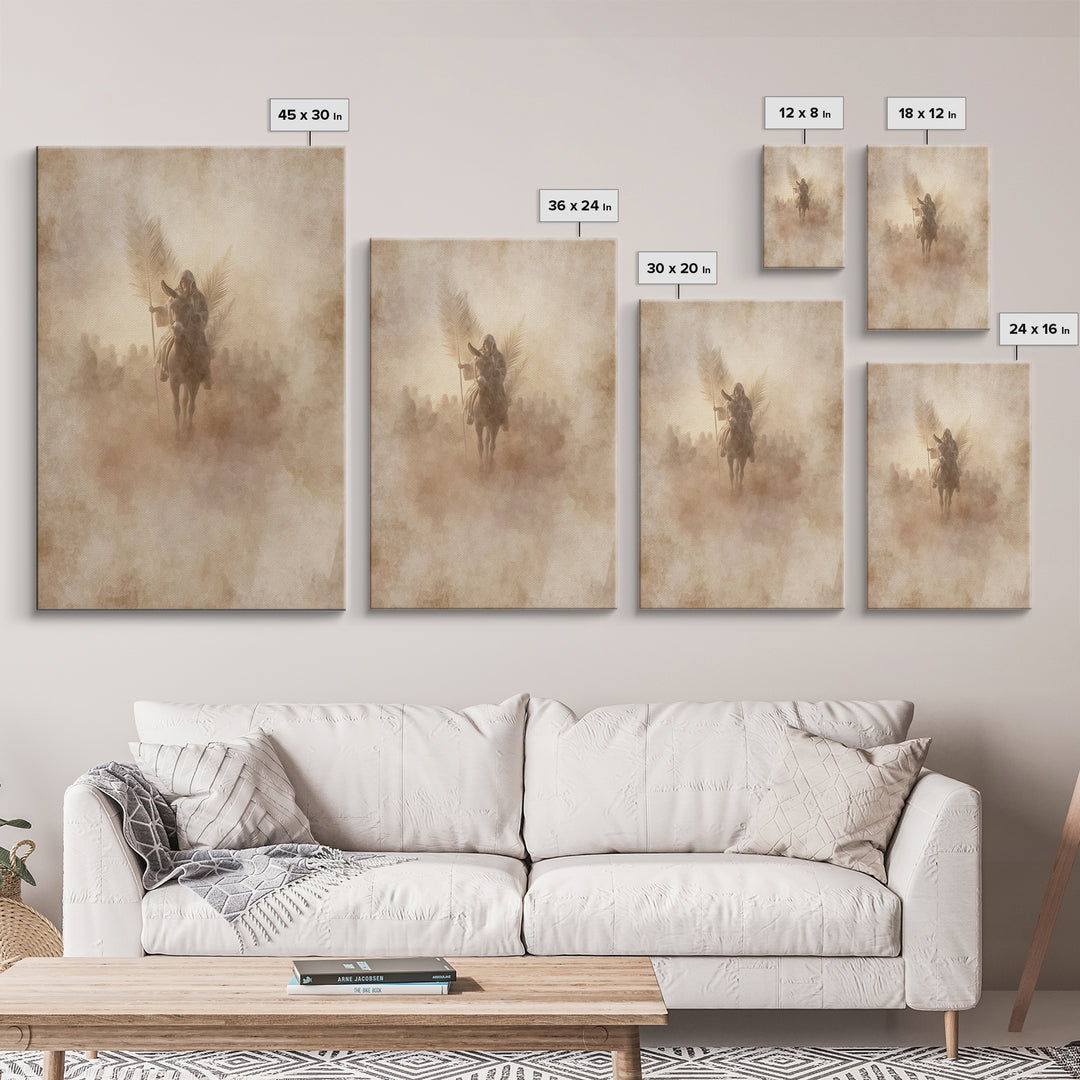 Palm Dawn Entry – Framed Canvas Print – Christian Wall Art – Christian Art Canvas – Large Christian Painting – Vintage Christian Art – Chri