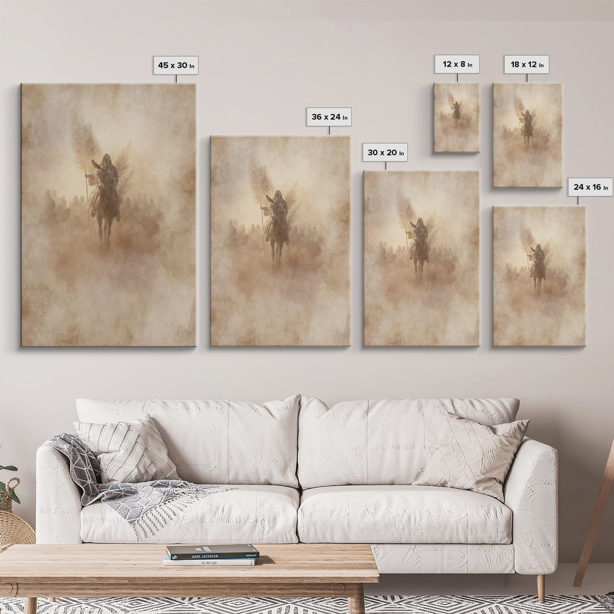 Palm Dawn Entry – Framed Canvas Print – Christian Wall Art – Christian Art Canvas – Large Christian Painting – Vintage Christian Art – Chri