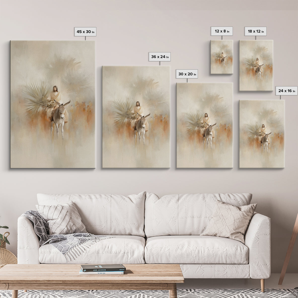 Palm Road Grace – Framed Canvas Print – Christian Wall Art – Jesus Painting – Christian Art Canvas – Christmas Art – Christian Decor