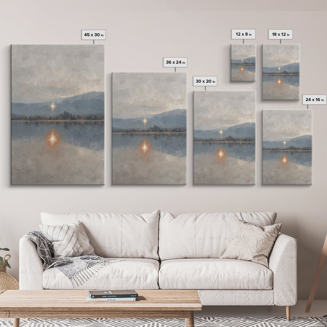 Heavenly Starrise – Framed Canvas Print – Christian Wall Art – Christian Art Canvas – Subtle Christian Art – Christmas Canvas Wall Art – Ch