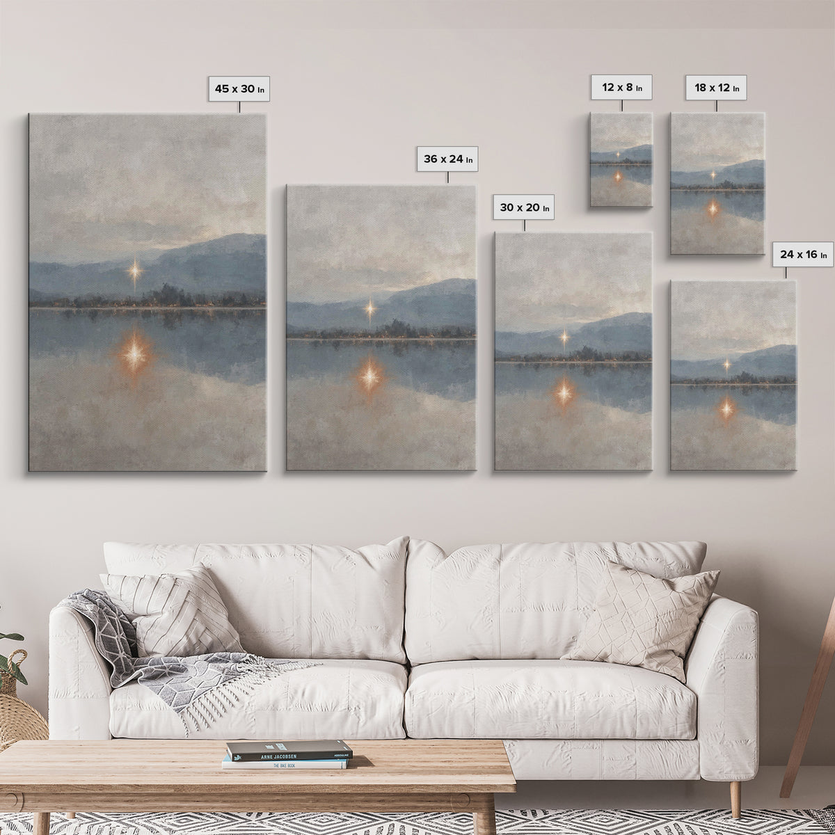 Heavenly Starrise – Framed Canvas Print – Christian Wall Art – Christian Art Canvas – Subtle Christian Art – Christmas Canvas Wall Art – Ch