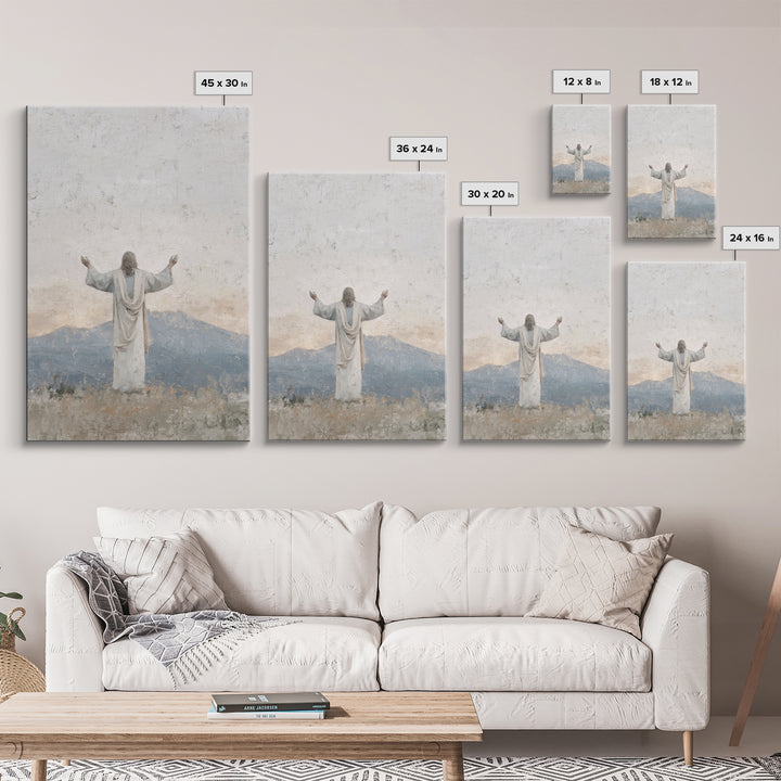 Silent Peak Devotion – Framed Canvas Print – Christian Art Canvas – Jesus Wall Art – Subtle Christian Art – Christmas Art Work – Christian