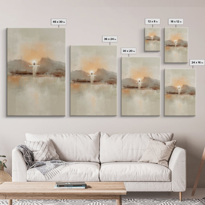 Dawn Of Mercy – Framed Canvas Print – Christian Wall Art – Jesus Painting – Christian Art Canvas – Minimalist Christian Art – Christian Dec