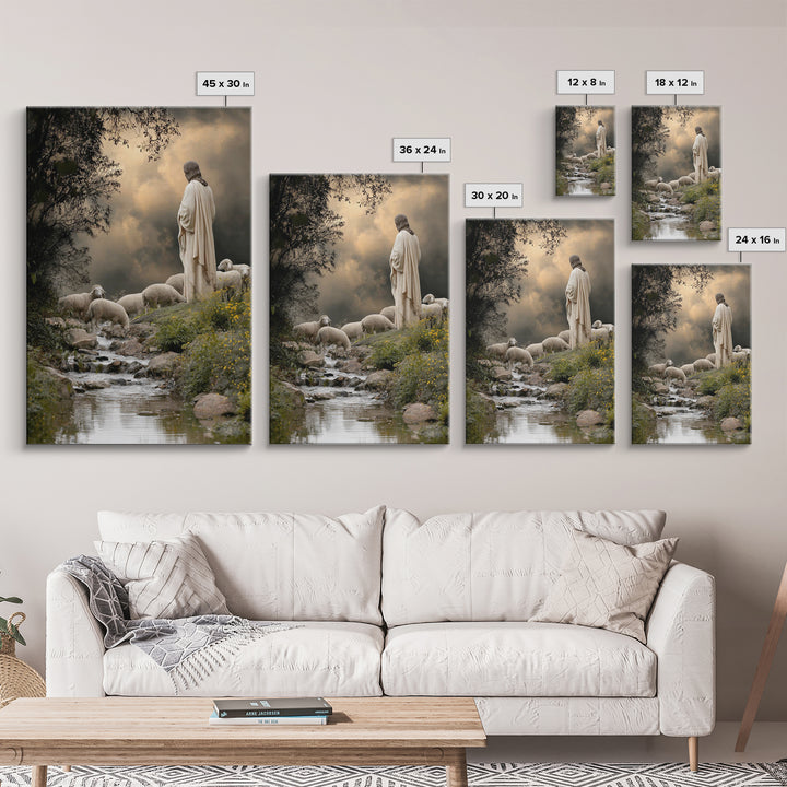 Autumn Pasture Grace – Framed Canvas Print – Christian Wall Art – Jesus Painting – Modern Christian Art – Christian Art Canvas – Christian