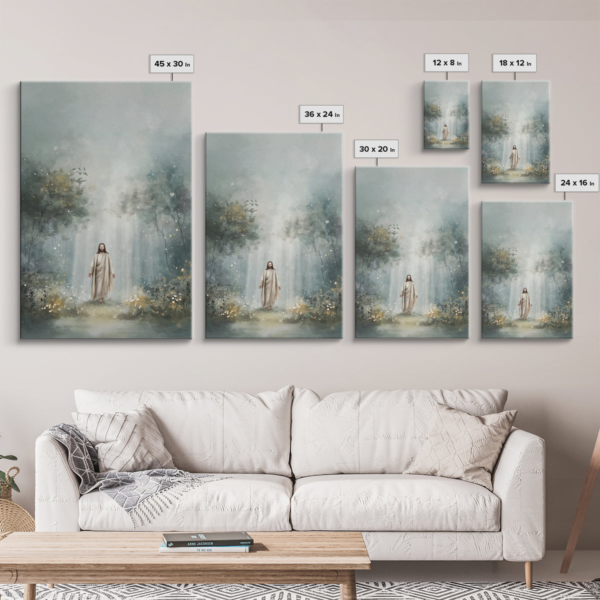 Glory In The Garden, Framed Canvas Print, Christian Wall Art, Christian Art Canvas, Jesus Painting, Subtle Christian Art