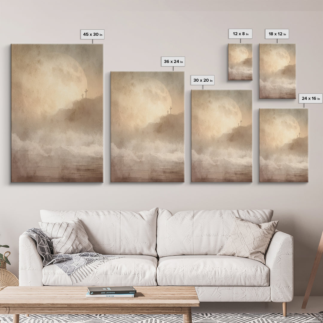Silent Holy Passage – Framed Canvas Print – Christian Art Canvas – Christian Wall Art – Moody Christian Art – Jesus Painting