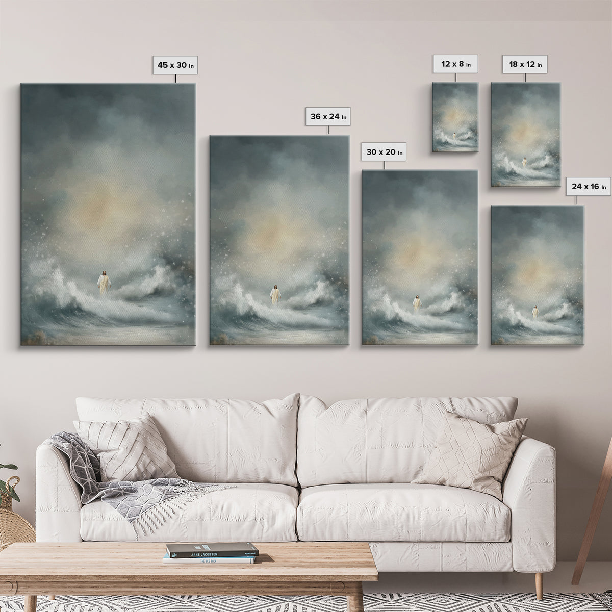 Stormlight Promise | Framed Canvas Print | Christian Art Canvas | Jesus Painting | Moody Christian Art | Christian Wall Art