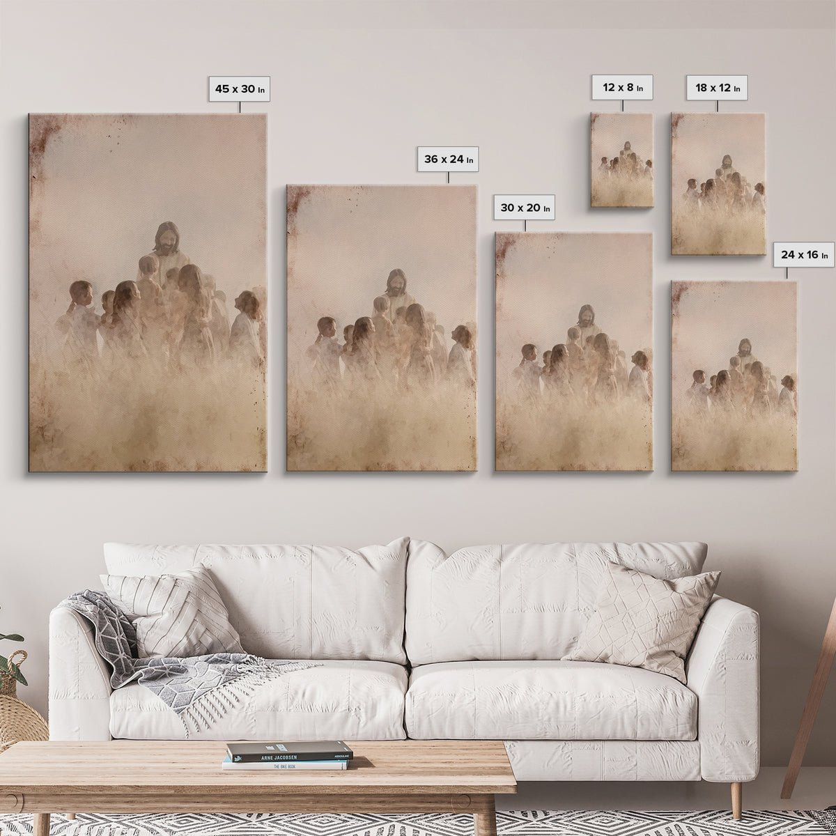 Children of Heaven, Framed Canvas Print, Christian Art Canvas, Christian Wall Art, Jesus Painting, Christian Art Prints