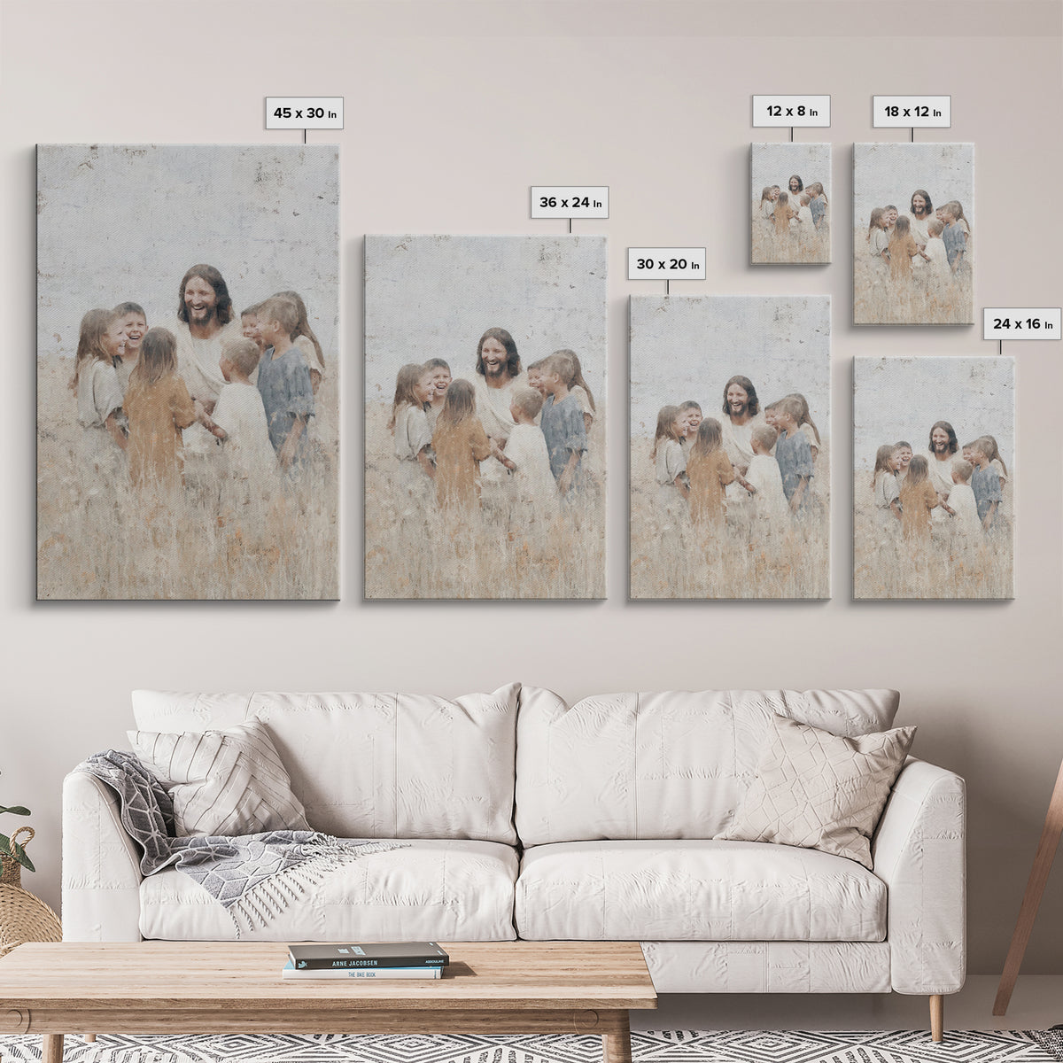 Gathered in Light, Framed Canvas Print, Christian Art Canvas, Jesus Painting, Christian Wall Art, Unique Christian Art