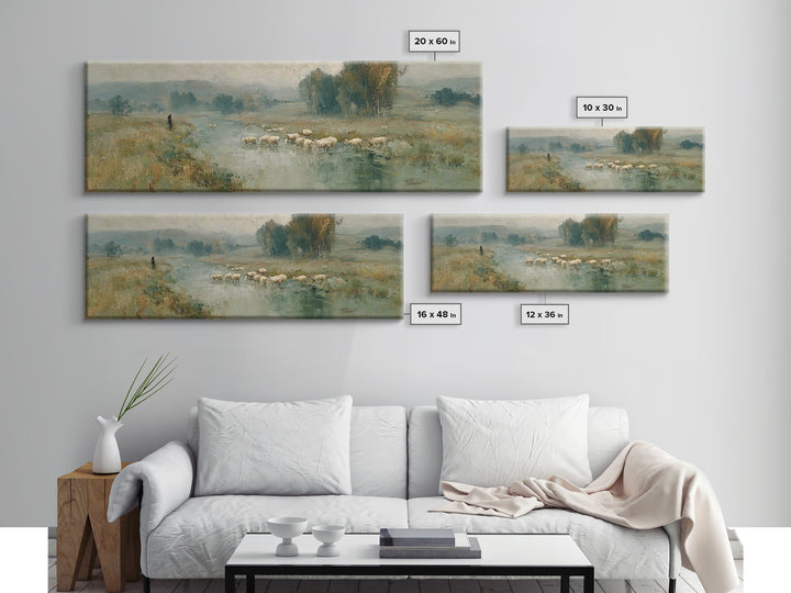 Fields Of Mercy, Framed Canvas Print, Christian Art Canvas, Christian Wall Art, Panoramic Wall Art, Jesus Painting