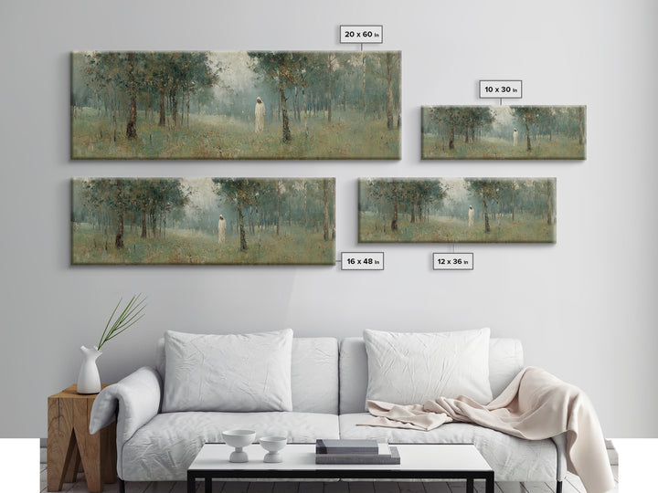 Forest Of Peace – Framed Canvas Print – Christian Art – Panoramic Painting – Jesus Wall Art – Christian Gift Ideas