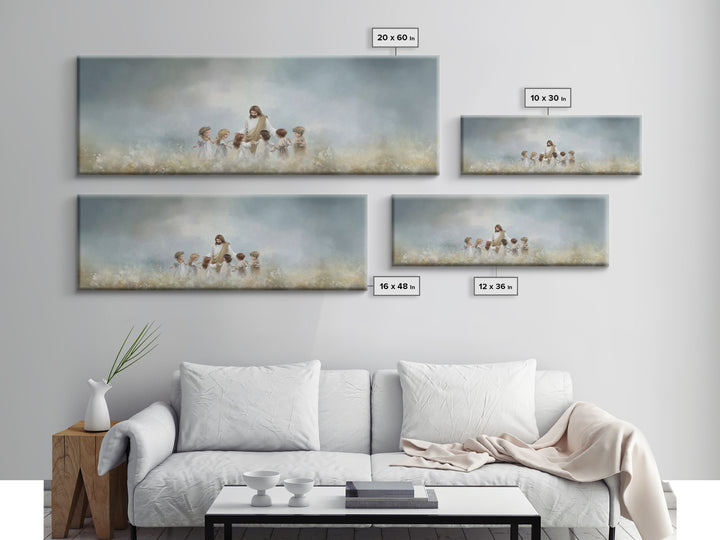 Circle Of His Love, Framed Canvas Print, Christian Wall Art, Jesus Painting, Panoramic Art, Christian Art Canvas, Christian Gift Ideas
