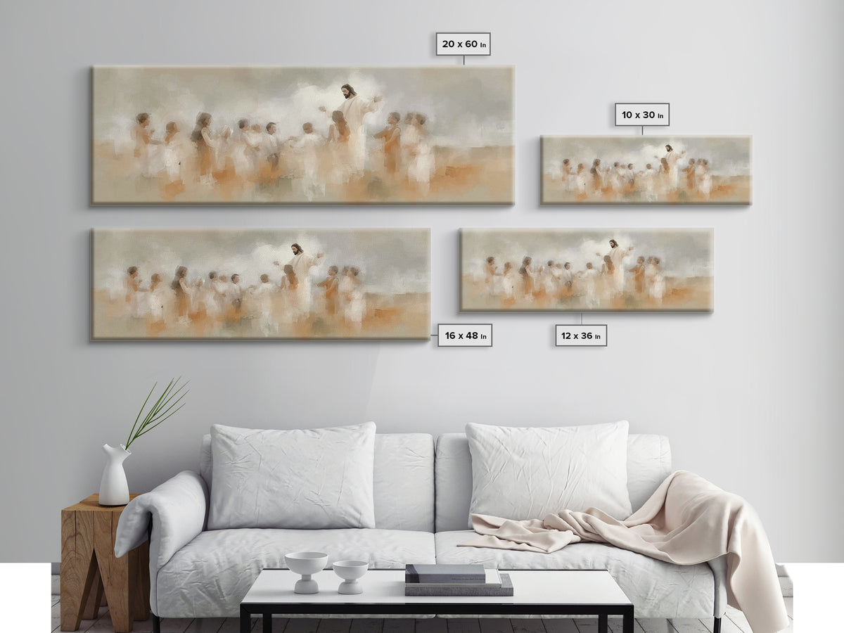 Blossoms Of Grace – Framed Canvas Print – Christian Wall Art – Jesus Painting – Christian Art Canvas – Panoramic Wall Art – Christian Decor