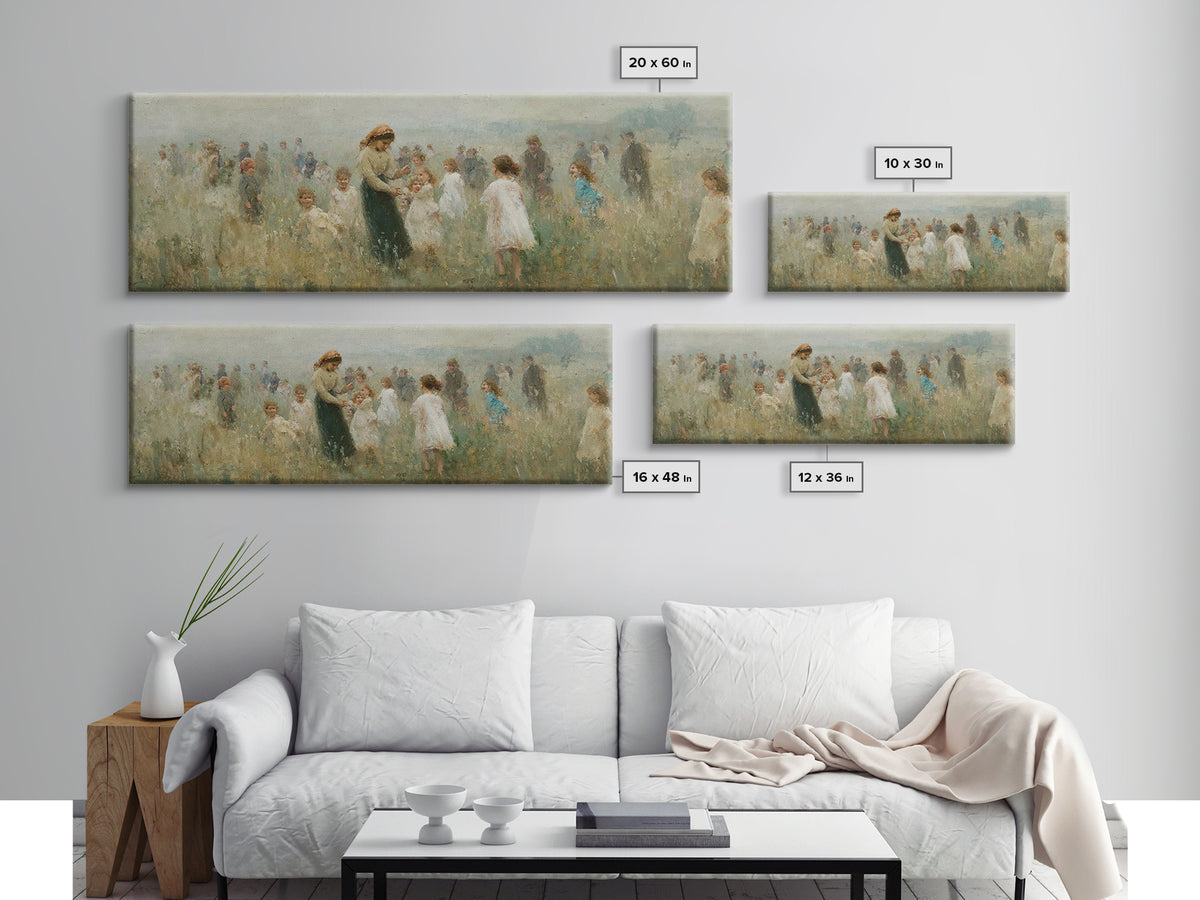 Morning Meadow Joy | Framed Canvas Print | Panoramic Art | Christian Art Canvas | Jesus Painting | Christian Wall Art | Christian Gift Idea