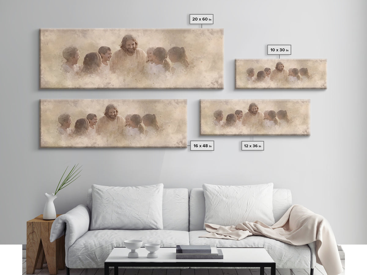 Circle Of Light - Framed Canvas Print - Panoramic Print - Christian Wall Art - Christian Art Canvas - Jesus Painting - Christian Decor - Su