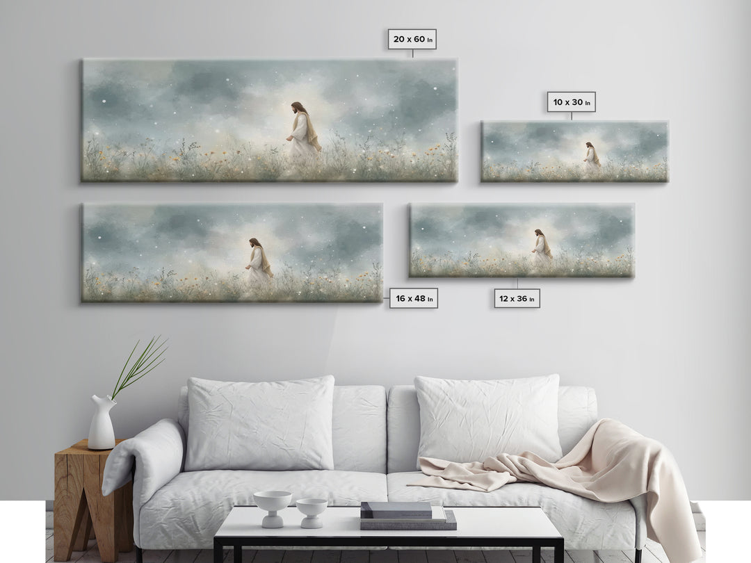 Gentle Wonder | Framed Canvas Print | Christian Art | Jesus Painting | Panoramic Painting | Christian Art Canvas | Christian Wall Art | Chr