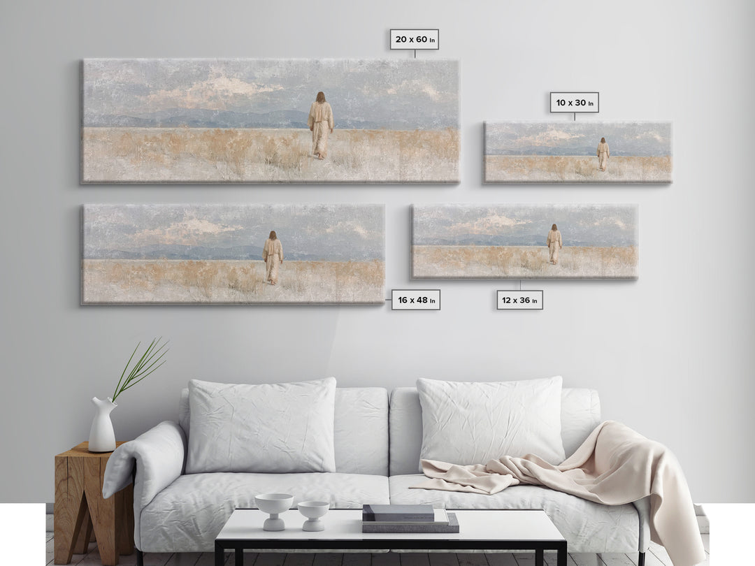 Desert Called Grace | Framed Canvas Print | Panoramic Art | Christian Art Canvas | Christian Wall Art | Jesus Painting | Minimalist Christi