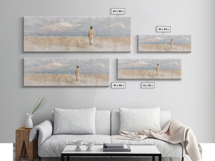 Desert Called Grace | Framed Canvas Print | Panoramic Art | Christian Art Canvas | Christian Wall Art | Jesus Painting | Minimalist Christi