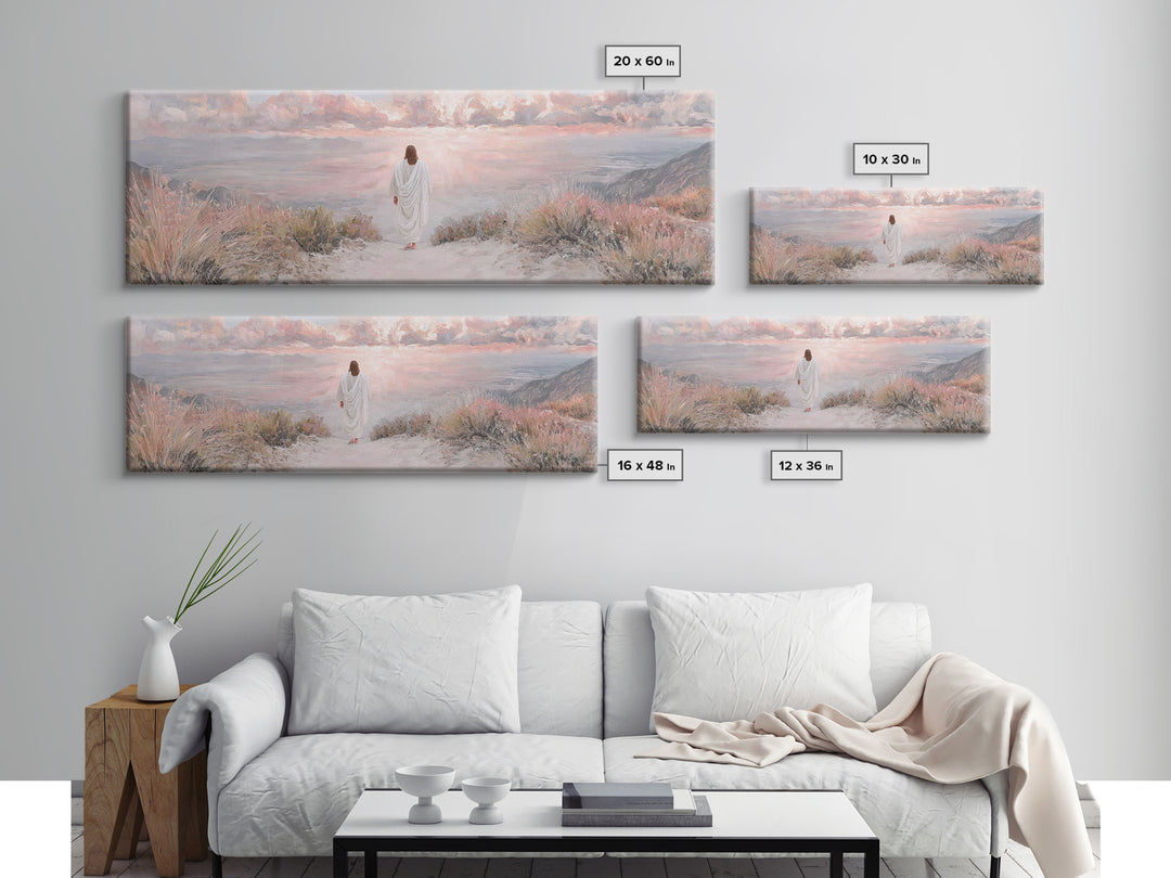 Radiant Ascend, Framed Canvas Print, Extra Wide Art, Christian Wall Art, Christian Art Canvas, Jesus Painting, Modern Christian Painting, C