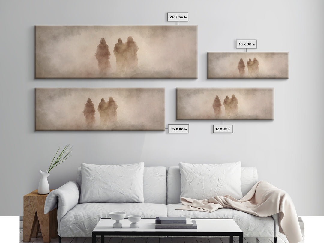 Pilgrims Of Light – Framed Canvas Print – Panoramic Art – Christian Wall Art – Jesus Painting – Christian Art Canvas – Christian Decor