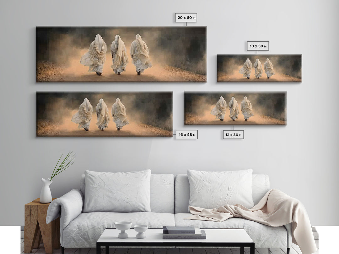 Dusty Road Journey, Framed Canvas Print, Panoramic Print, Christian Art, Jesus Painting, Christian Wall Art, Christian Decor, Christian Art
