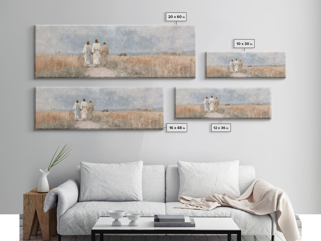 Fields Of Grace | Framed Canvas Print | Panoramic Frame | Christian Wall Art | Christian Art Canvas | Jesus Painting | Christian Decor