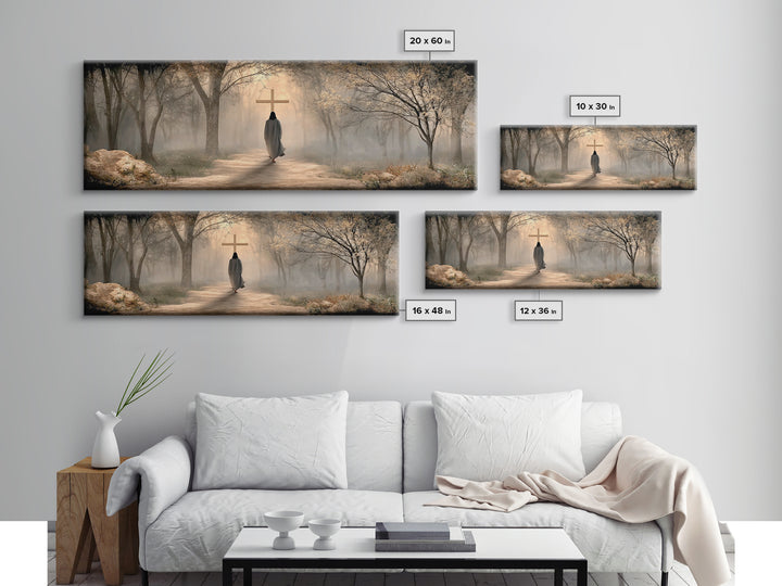 Path Of Mercy – Framed Canvas Print – Christian Wall Art – Jesus Painting – Panoramic Art – Christian Art Canvas – Christian Christmas Art
