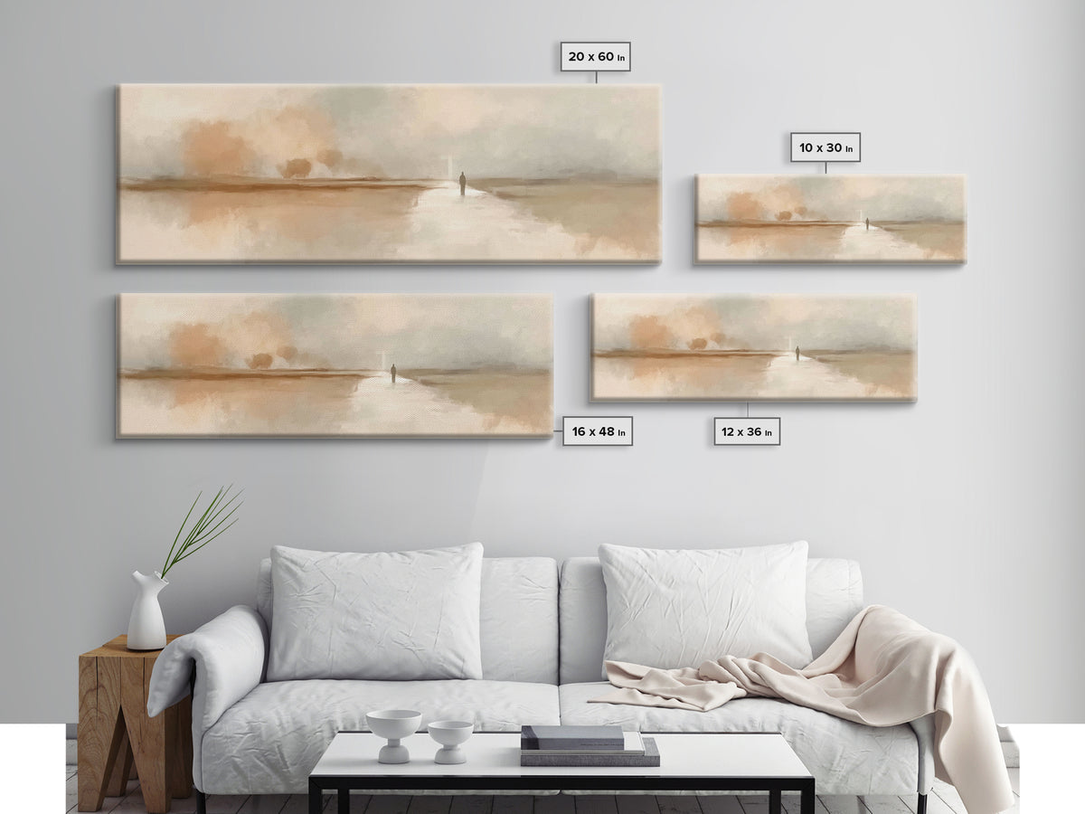 Desert Dawn Grace – Framed Canvas Print – Christian Art Canvas – Panoramic Painting – Christian Wall Art – Subtle Christian Art – Jesus Pai
