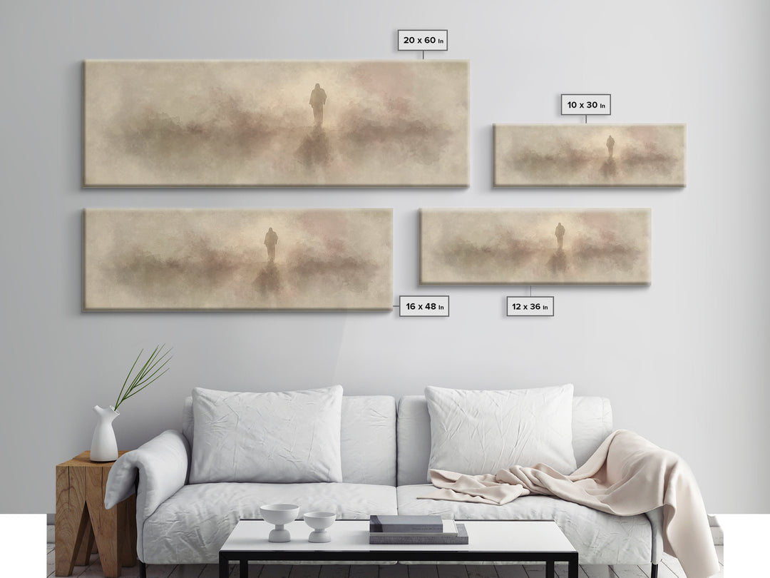 Valley Of Peace | Framed Canvas Print | Christian Art Canvas | Panoramic Wall Art | Christian Christmas Art | Jesus Painting | Christian De