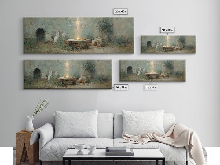 Holy Birthstead – Framed Canvas Print – Christian Christmas Art – Panoramic Wall Art – Christian Art Canvas – Christmas Wall Art – Christia