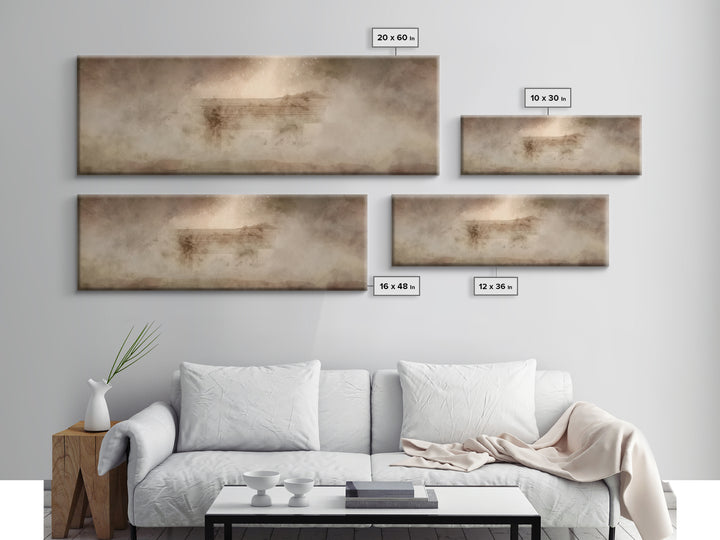 Holy Cradle Glow, Framed Canvas Print, Panoramic Wall Art, Christian Art Canvas, Christian Christmas Art, Christmas Wall Art, Christian Dec