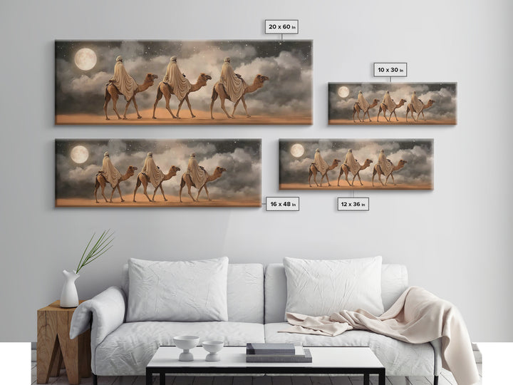 Night Of Promise – Framed Canvas Print – Panoramic Print – Christian Wall Art – Christmas Art – Christian Art Canvas – Christian Christmas