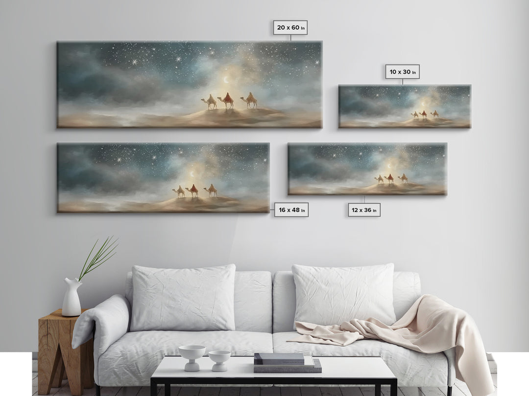Guided By Heaven | Framed Canvas Print | Panoramic Wall Art | Christian Art Canvas | Christmas Wall Art | Christian Christmas Art | Christi