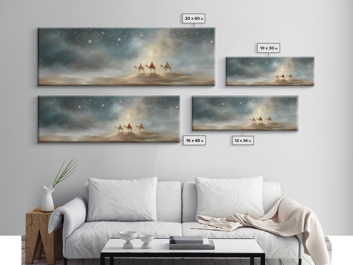 Guided By Heaven | Framed Canvas Print | Panoramic Wall Art | Christian Art Canvas | Christmas Wall Art | Christian Christmas Art | Christi