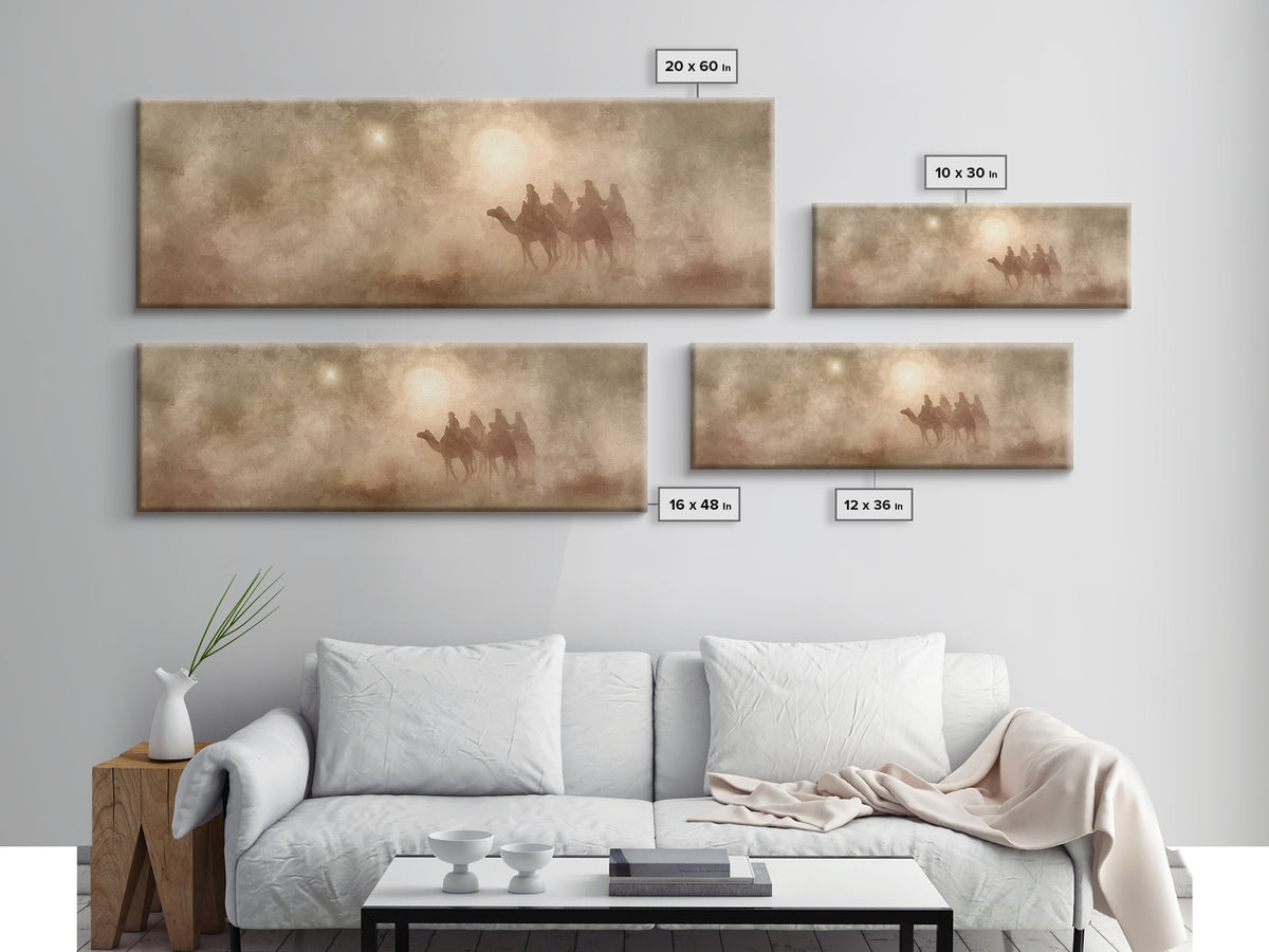 The Guiding Star – Framed Canvas Print – Panoramic Art – Christian Wall Art – Christmas Art – Christian Christmas Art – Christian Art Canva