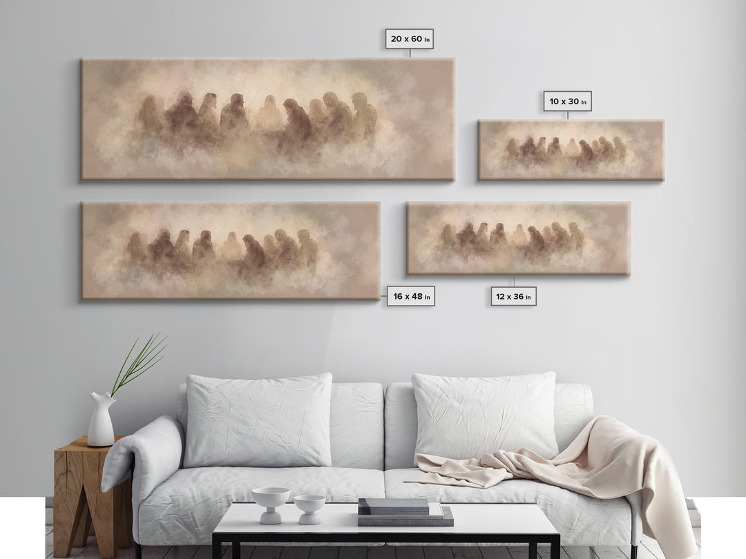 Clouds Of Fellowship – Framed Canvas Print – Christian Wall Art – Jesus Painting – Christian Art Canvas – Panoramic Art – Christian Christm