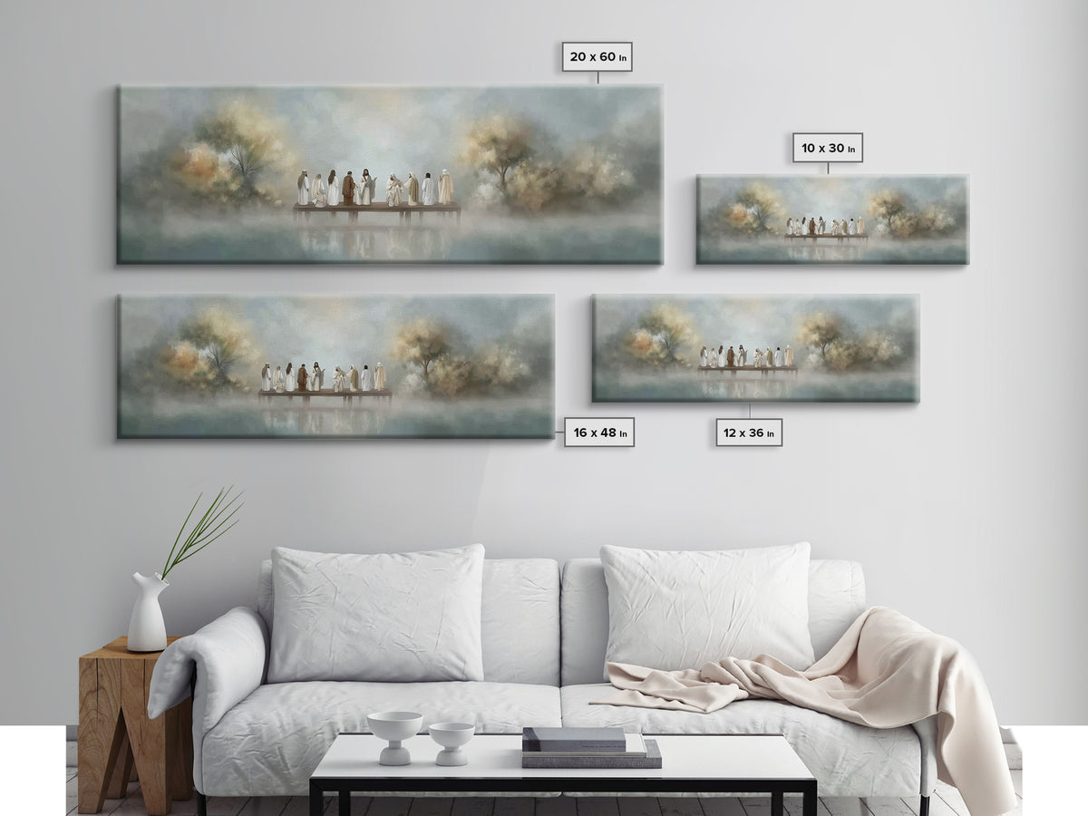 Dawn Of Promise, Framed Canvas Print, Christian Art Canvas, Jesus Painting, Christian Wall Art, Panoramic Wall Art, Modern Christian Art