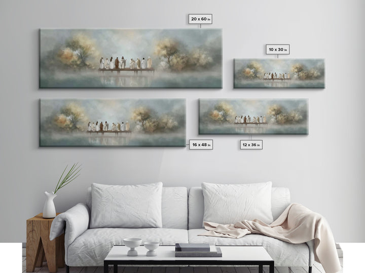 Dawn Of Promise, Framed Canvas Print, Christian Art Canvas, Jesus Painting, Christian Wall Art, Panoramic Wall Art, Modern Christian Art