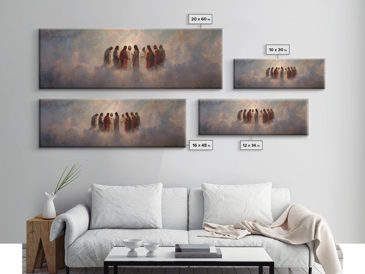 Circle Of Light – Framed Canvas Print – Christian Art Canvas – Christian Wall Art – Jesus Painting – Panoramic Print – Large Christian Pain
